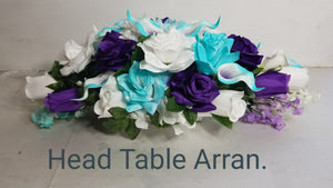 Purple Turquoise White Rose Calla Lily Bridal Wedding Bouquet Accessories