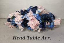 Load image into Gallery viewer, Pink Navy Blue Rose Calla Lily Bridal Wedding Bouquet Accessories