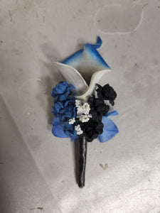 Royal Blue Black White Rose Calla Lily