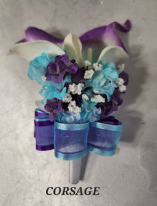 Purple Turquoiae White Rose Calla Lily Orchid