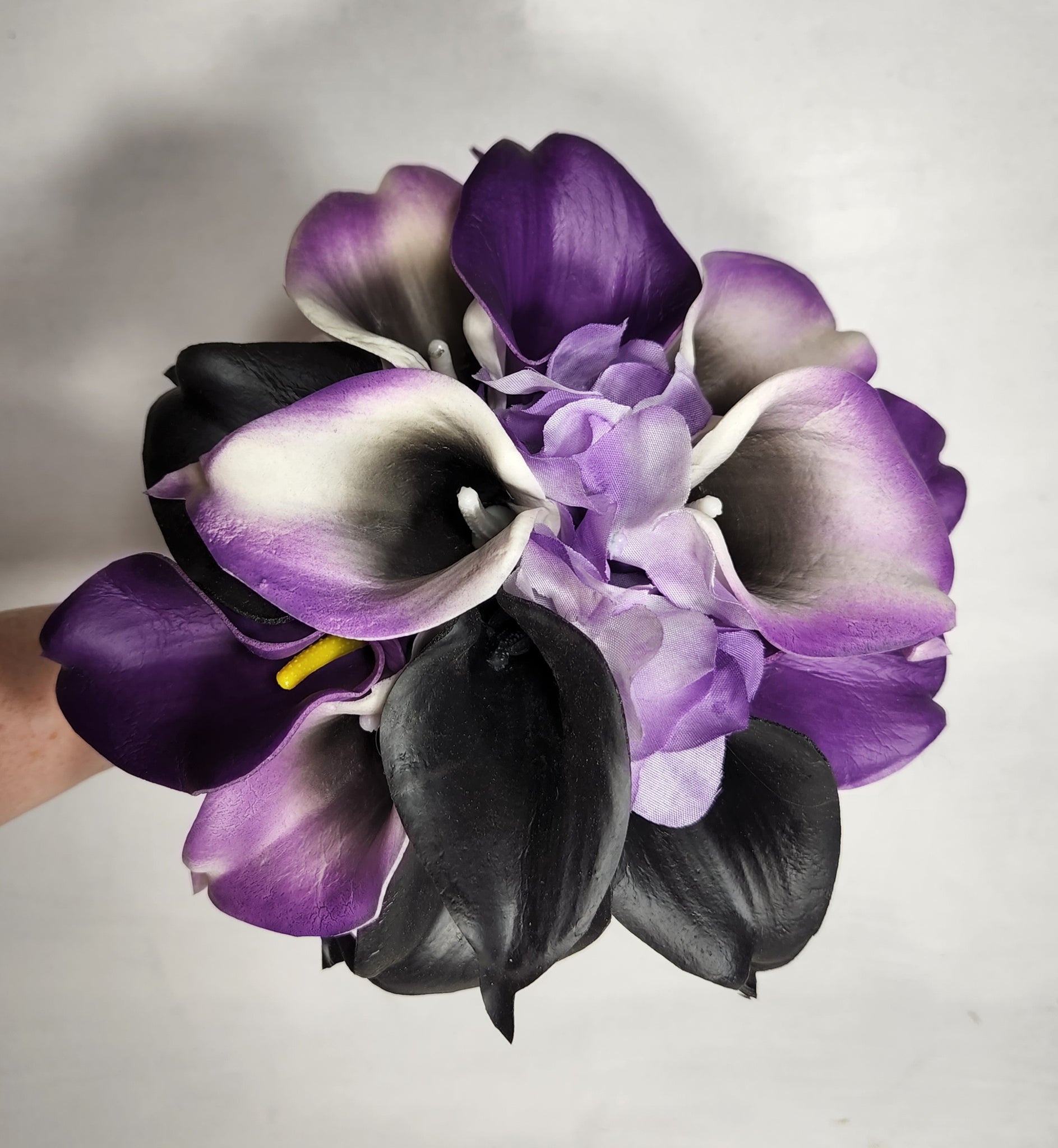 Purple Black Rose Calla Lily Bridal Wedding Bouquet Accessories – Bridal  Wedding Bouquets