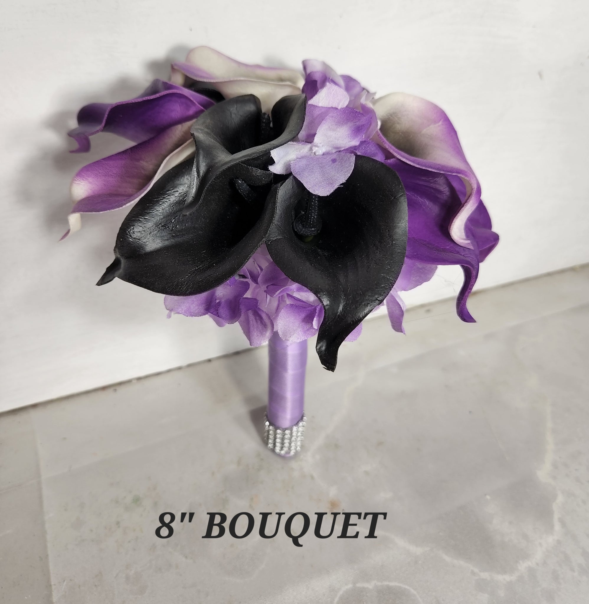  Black Silver Bridal Wedding Bouquet Accessories (8