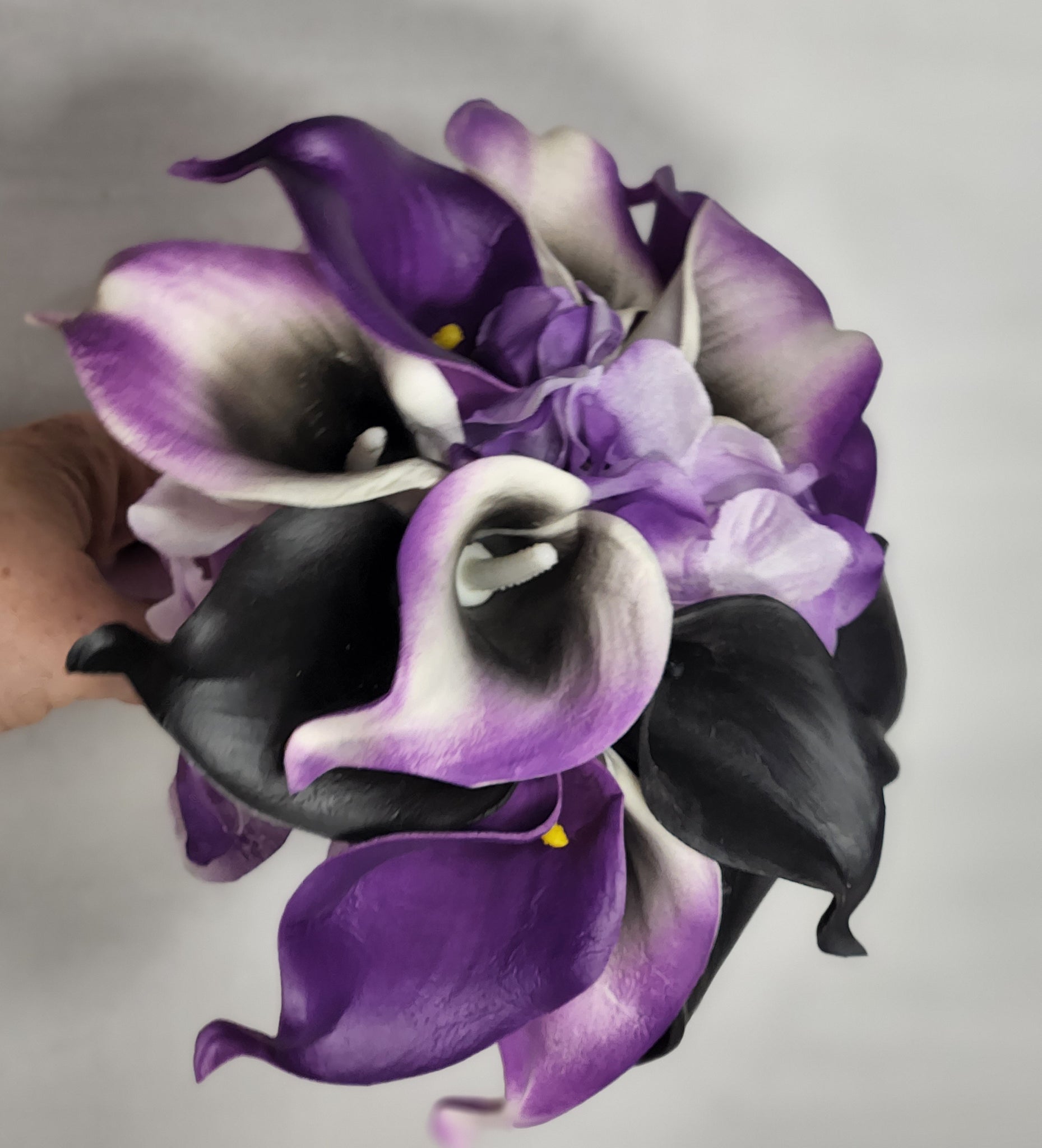 white and black calla lily bouquet Purple Black White Calla Lily Bridal Wedding Bouquet Accessories – Bridal Wedding Bouquets