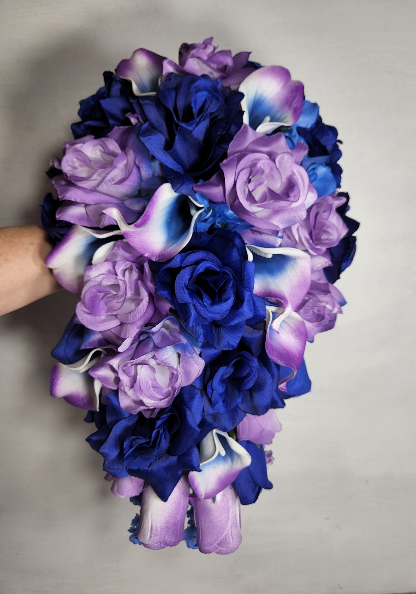 Purple Royal Blue Rose Calla Lily Bridal Wedding Bouquet