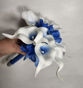 Royal Blue White Calla Lily