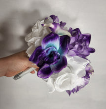 Load image into Gallery viewer, Purple Turquoiae White Rose Calla Lily Orchid