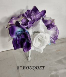 Purple Turquoiae White Rose Calla Lily Orchid
