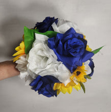Load image into Gallery viewer, Royal Blue White Rose Sunflower