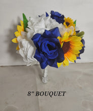 Load image into Gallery viewer, Royal Blue White Rose Sunflower