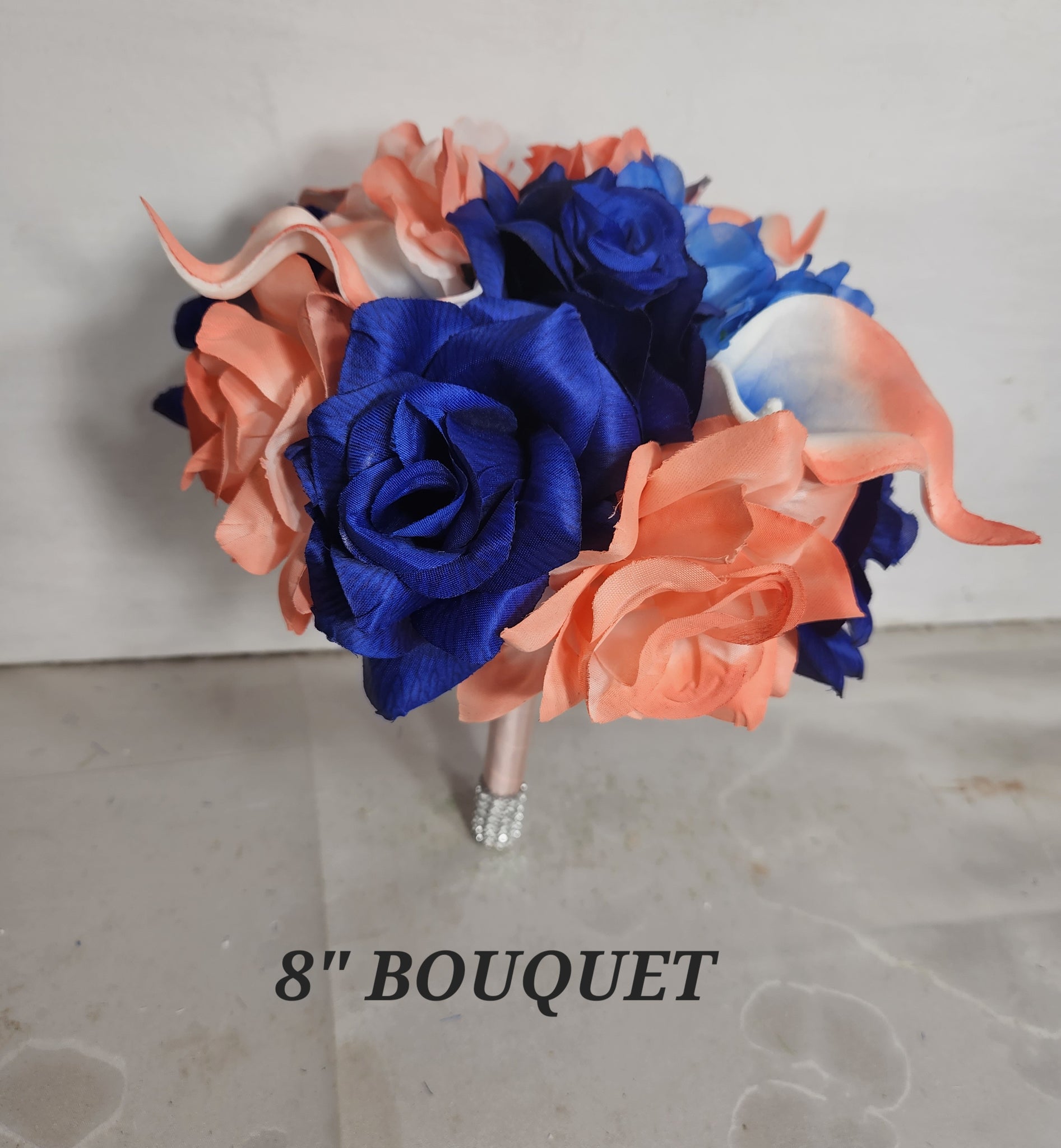 Pink Royal Blue Rose Calla Lily Bridal Wedding Bouquet Accessories – Bridal  Wedding Bouquets