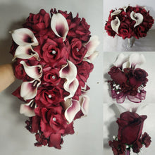 Load image into Gallery viewer, Burgundy Rose Calla Lily