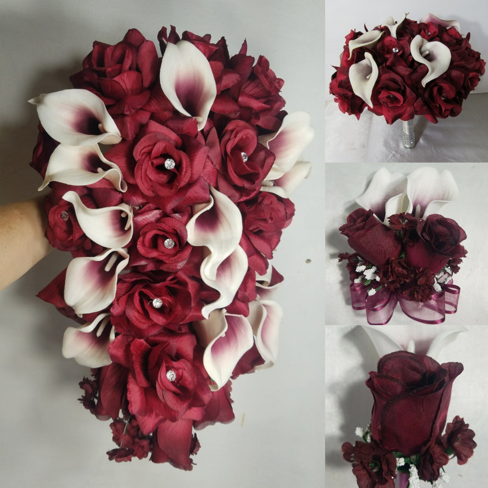 burgundy calla lily plant Burgundy Rose Calla Lily Bridal Wedding Bouquet Accessories – Bridal Wedding Bouquets