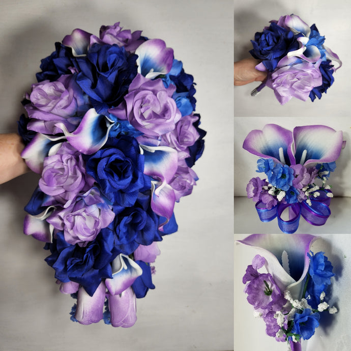 Light Purple Royal Blue Rose Calla Lily