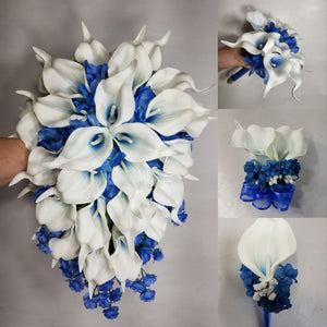 Royal Blue White Calla Lily